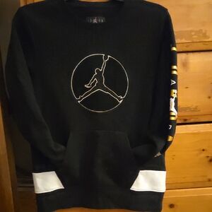 Jordan Black and White Kids Hoodie with Gold Accents